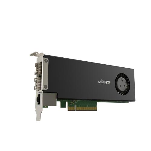 MikroTik, CCR2004-1G-2XS-PCIe â€" Scheda router PCIe con 2 porte 25G SFP28, 1 porta Gigabit, CPU quad-core ARM, 4 GB RAM e RouterOS v7.