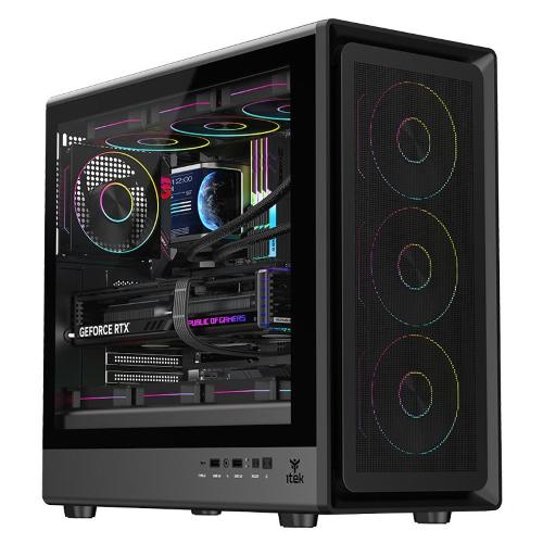CASE ITEK M.TOWER " MESHCORE 36B - Gaming Tower, ATX, 4x14cm ARGB fan, 2xUSB3, Type-C, Temp Glass Side Panel, - ITGCAMC36B
