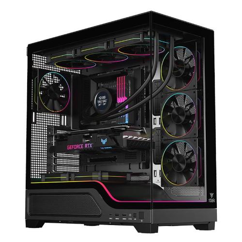CASE ITEK M.TOWER SHOWBUI WAVE 82B - Gaming Tower, ATX, 4x12cm ARGB fan, 2xUSB3, Type-C, Darker Temp Glass Side - ITGCASBW82B