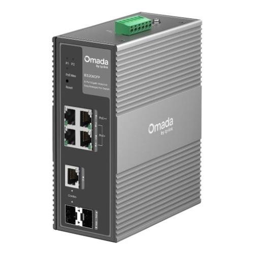TP-Link - IES206GPP - Omada 6-Port Gigabit Industrial Easy Managed Switch with 3-Port PoE+ and 1-Port PoE++, 1Ã— Gigabit PoE++ Port, 3Ã— Gigabit PoE+ Ports, 1Ã— Gigabit Non-PoE Ports, 1Ã— Gigabit SFP Slot, 1Ã— Combo Gigabit SFP Slot, 802.3af/at/bt type3,