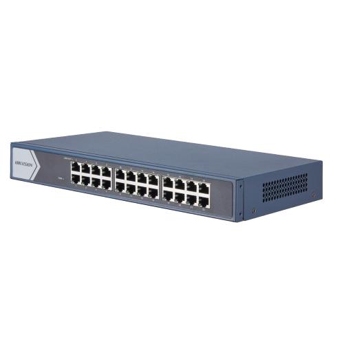 SWITCH HIKVISION 24 Gigabit RJ45 ports, 19-inch Rack-mountable Steel Case Unmanaged Switch