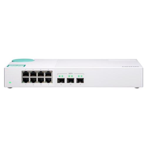 -QNAP SWITCH QSW-308S, unmanaged, Eight 1GbE NBASE-T ports, Three 10GbE SFP+ - PROMO FINO AD ESAURIMENTO SCORTE