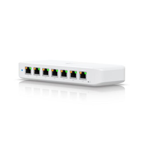 UBIQUITI SWITCH USW-Ultra-210W-EU 7 PoE+ 1 Porta Input PoE++ 202W TOTAL POE SUPPLY AC ADAPTER INCLUSO