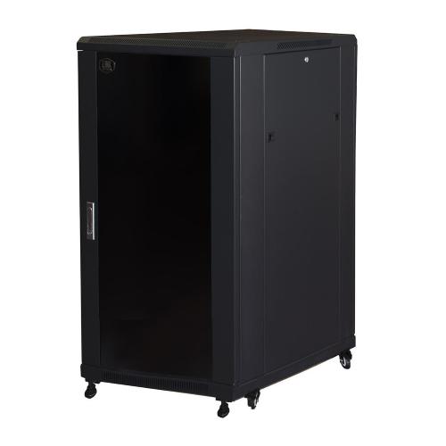 RACK LINK 19'' ARMADIO 22 UNITA' (A)1166x (L)600x(P)800mm COLORE NERO PORTA VETRO LK1922U68N