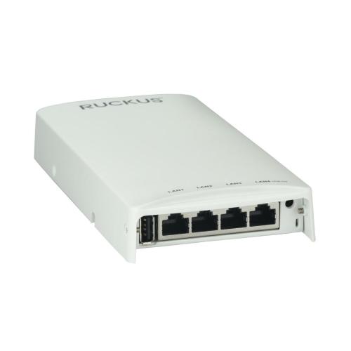 Ruckus Networks RUCKUS Unleashed Wi-Fi 6 dual-band concurrent 2.4 GHz & 5 GHz, Wired/Wireless Wall Switch, BeamFlex+, 1 10/100/1000 & 4 10/100/1000 Ethernet Access Ports, POE in, PoE out (one port), USB port. Â Does not include DC power supply.