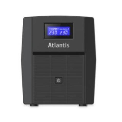 UPS ATLANTIS A03-HP2003 1500VA (900W) Sinewave Line Interactive 2x12V-9Ah Display LCD e LED stato UPS USB-HID 3xIEC 2xSchuko