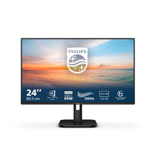PHILIPS MONITOR LCD IPS LED 100Hz 23.8 Wide 4ms MM FHD 1300:1 BLACK HDMI USB-C Hub USB Vesa