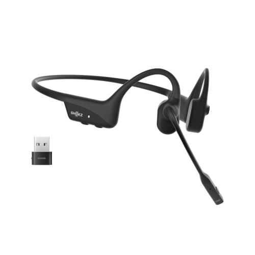 SHOKZ OpenComm2 UC 2025 Upgrade Wireless Bluetooth Bone Conduction Headset (with USB-A Dongle) - dongle USB-A incluso