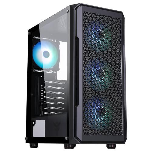 CASE ITEK M.TOWER "SIX TRIANGLE" GAMING 2*USB,1*USB3, 4*12CM FAN ARGB, TRASP WIND, - ITGCAST33B