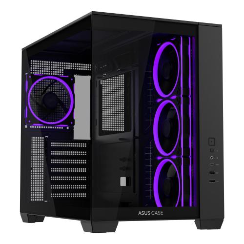 CASE M.TOWER ASUS A32 PLUS TG ARGB BLACK, SIDE PANNEL TRASP - NERO