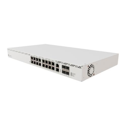 MIKROTIK, CRS320-8P-8B-4S+RM, CLOUD ROUTER SWITCH 320-8P-8B-4S+RM WITH DUAL-CORE 800 MHZ CPU, 256 MB RAM, 98DX226S SWITCH CHIP, 17 X GIGABIT ETH PORTS (8 X 802.3AF/AT, 8 X 802.3BT POE-OUT), 4 X 10G SFP+ PORTS, ROUTEROS L5, 1U RACKMOUNT ENCLOSURE, 600W PSU