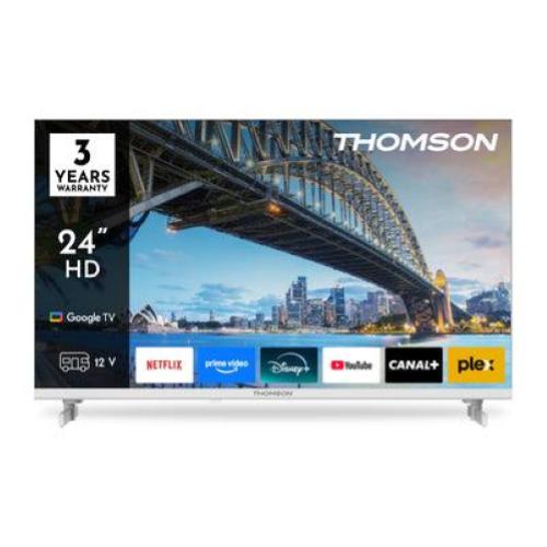 TV THOMSON LED 24" 24HG2S15CW SMART GOOGLE TV HOTEL MODE DVB-T2/S2 HD CI+ 3XHDMI (ANCHE 12V) - TELEC. RETRO ILLUM. BIANCO