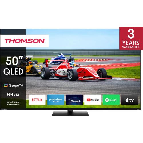 TV THOMSON LED 50" 50QG7C14 SMART GOOGLE TV HOTEL MODE 4KQLED 144HZ CI+ 4XHDMI 3XUSB DVB-T/T2/C/S/S2 - TELEC. RETRO ILLUM. VESA