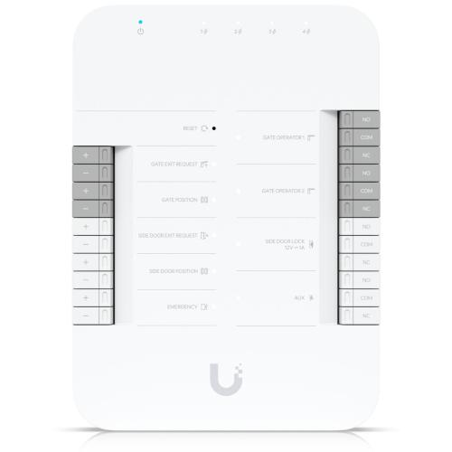 UBIQUITI - UA-HUB-GATE - UNIFI SDVANCED GATE HUB ENABLING SEAMLESS GATE ACCESS CONTROL VIA CONNECTED ACCESS READERS OR INTERCOM, (2) GATE OPERATOR TERMINALS (DRY),(1) LOCK TERMINAL (12V) FOR SIDE DOOR, (1) AUX TERMINAL FOR AN EXTERNAL SIREN, (5) ADDITIONA
