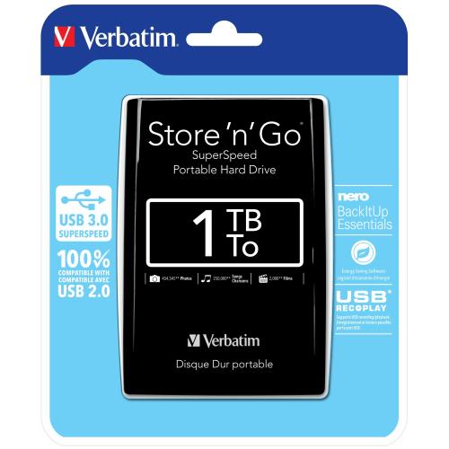 VERBATIM HARD DISK EST.USB 3.0-1 TB-2.5 SLIM