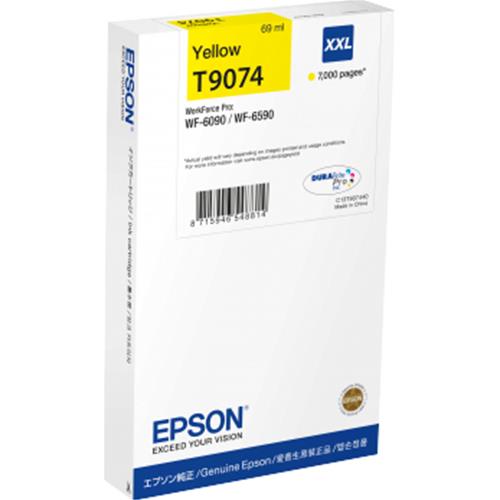 EPSON Materiale di consumo: Cartucce di inchiostro, DURABrite Pro, T9074, Confezione singola, 1 x 69,0ÿm - C13T907440 Compatibile con: WF-6090D2TWC, WF-6090DTWC, WF-6090DW, WF-6590D2TWFC, WF-6590DTWFC, WF-6590DWF